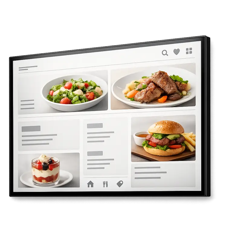 TV screen with Tunio screen builder interface